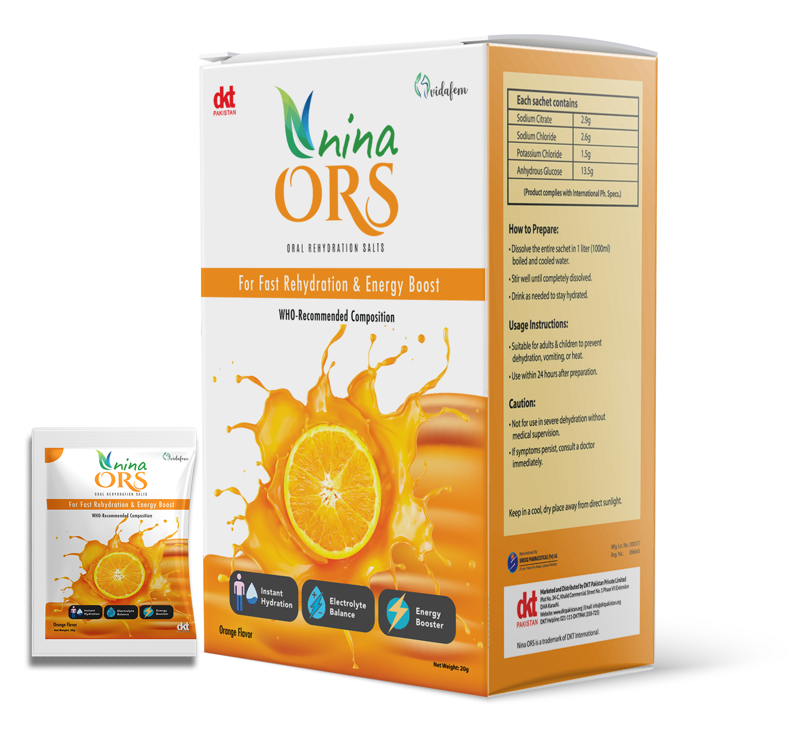 Nina ORS Orange Sachet